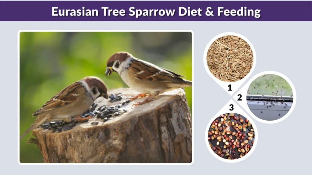 Eurasian Tree Sparrow Diet & Feeding