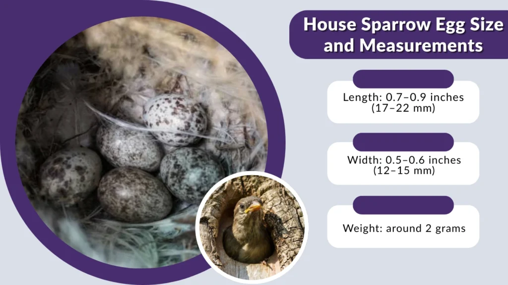 House Sparrow Egg Size and Measurements