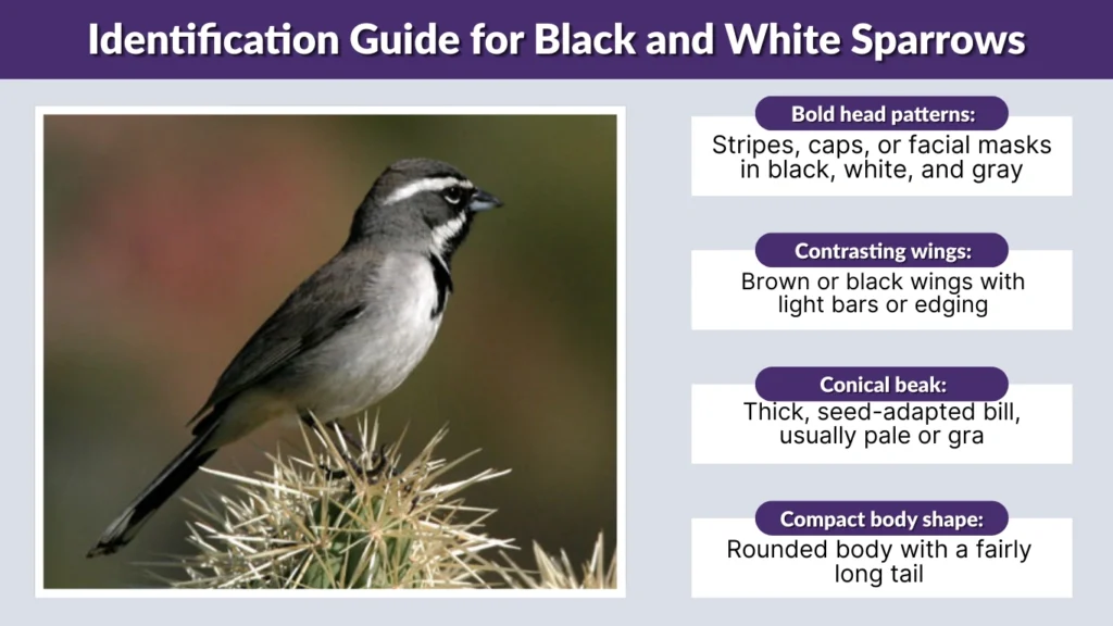 Identification Guide for Black and White Sparrows