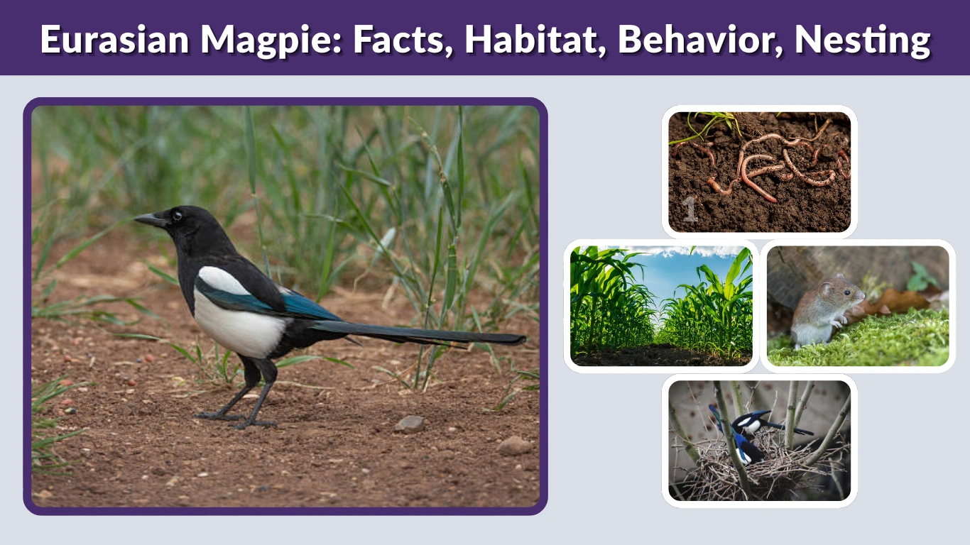 Eurasian Magpie Facts, Habitat, Behavior, Nesting & Diet