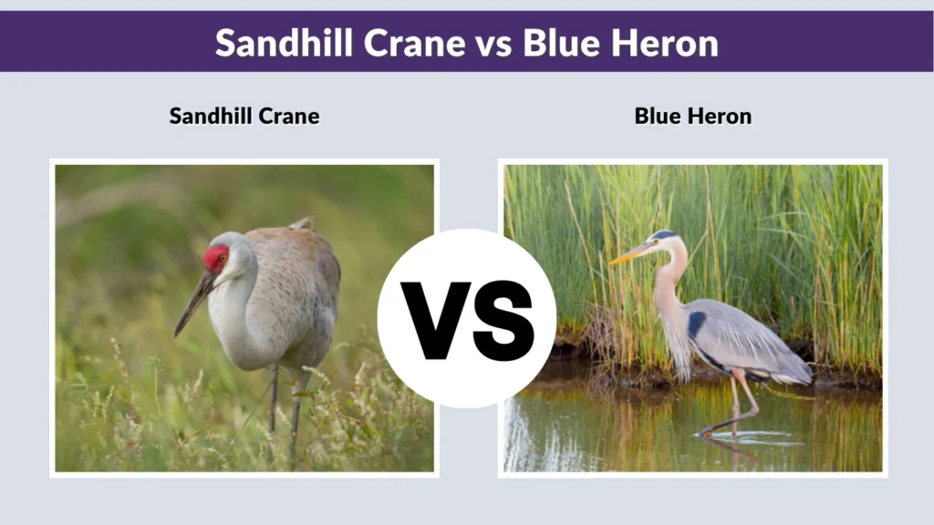 Sandhill Crane vs Blue Heron