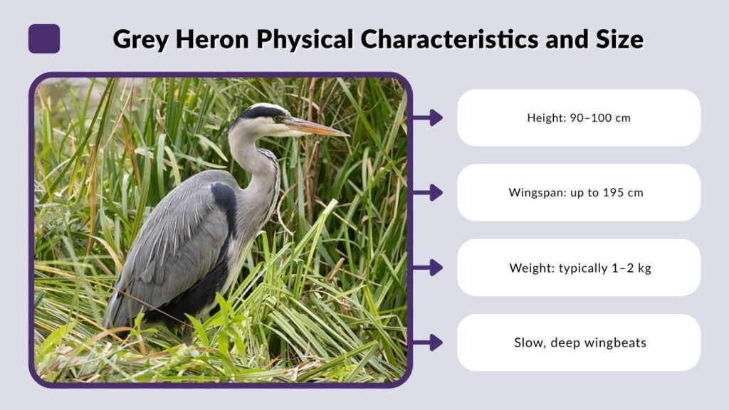 Grey Heron Physical Characteristics and Size