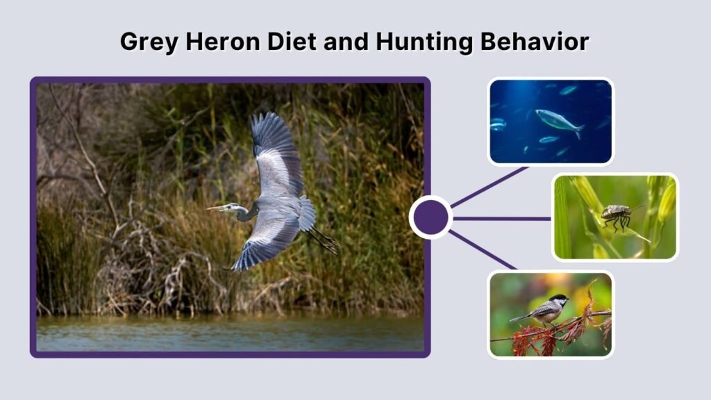 Grey Heron Diet and Hunting Behavior