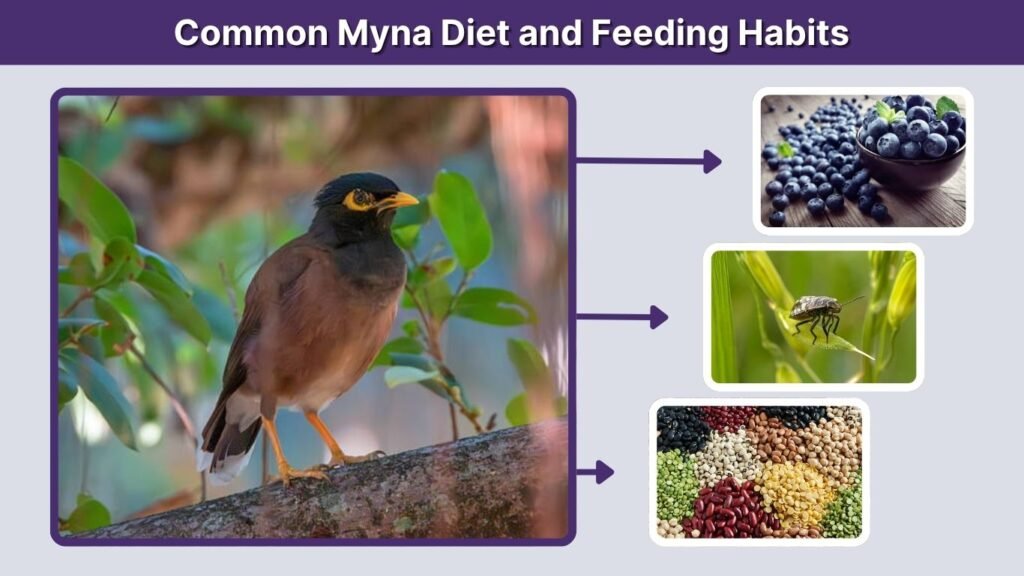Common Myna Diet and Feeding Habits