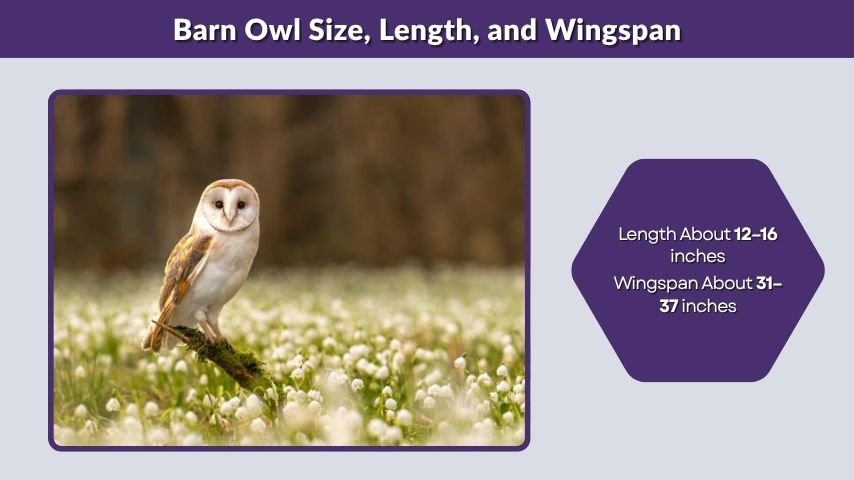 Barn Owl Size, Length, and Wingspan
