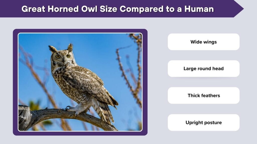 Great Horned Owl Size Compared to a Human