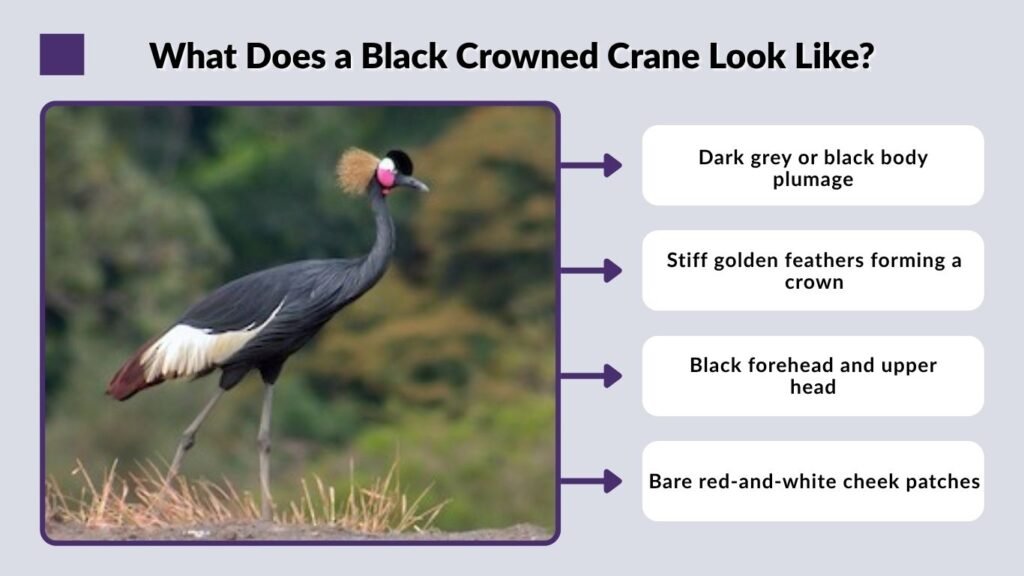 What Does a Black Crowned Crane Look Like?