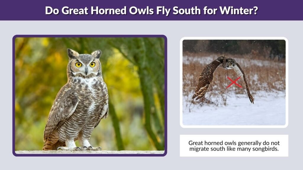 Do Great Horned Owls Fly South for Winter?