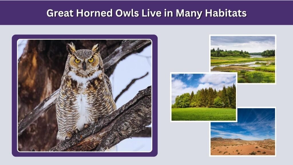 Great Horned Owls Live in Many Habitats