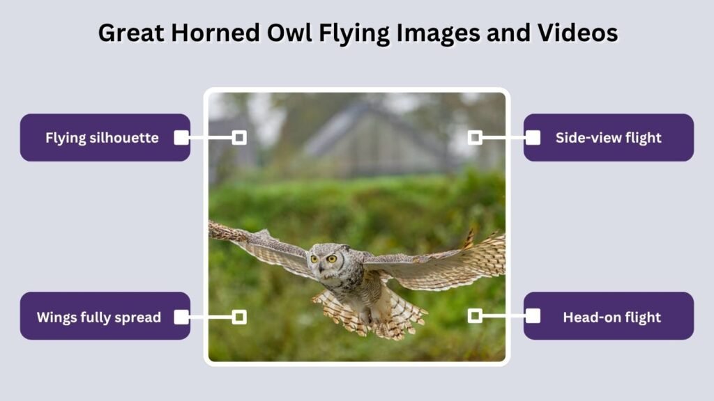 Great Horned Owl Flying Images and Videos