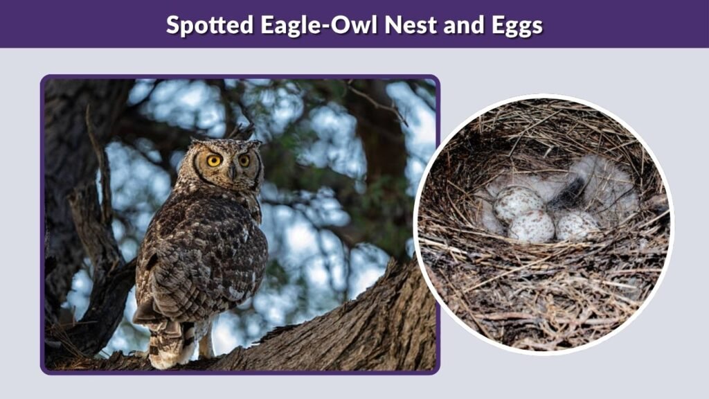 Spotted Eagle-Owl Nest and Eggs