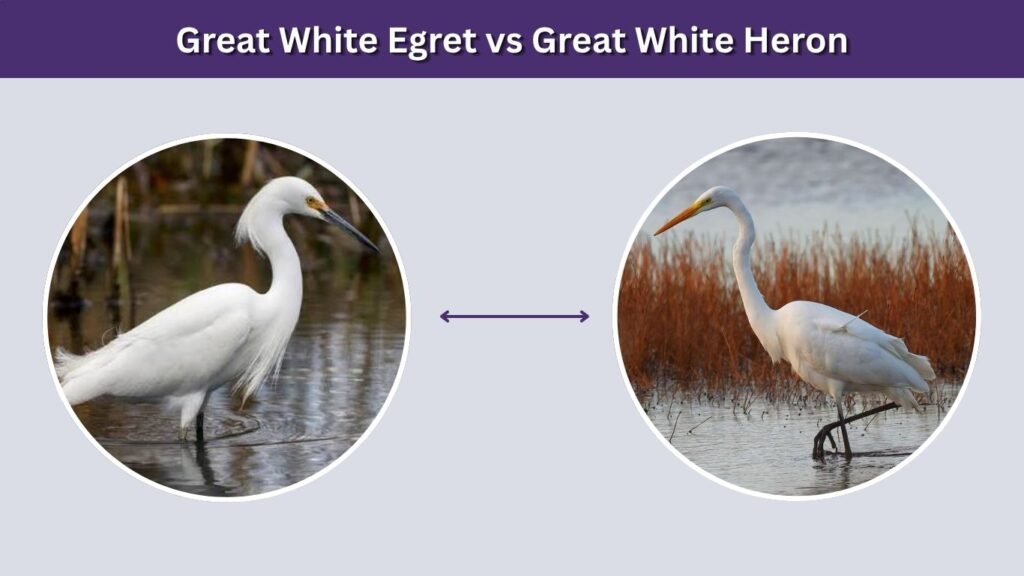 Great White Egret vs Great White Heron