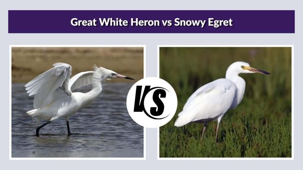 Great White Heron vs Snowy Egret