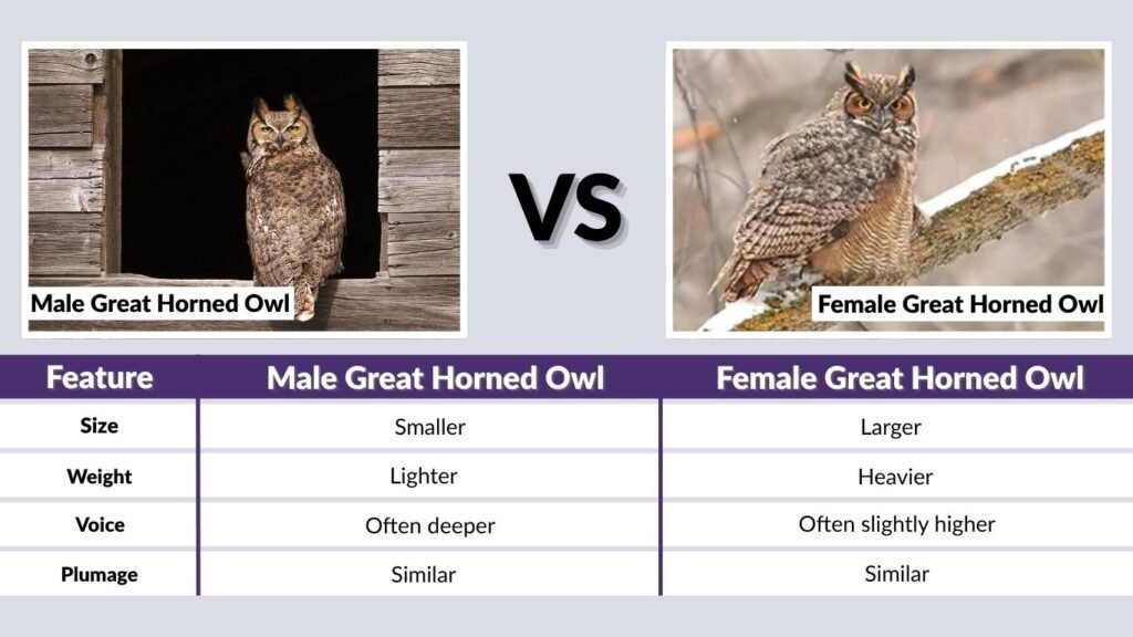 Great Horned Owl Male vs Female