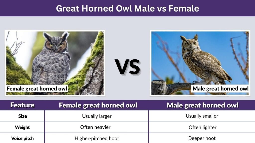 Great Horned Owl Male vs Female