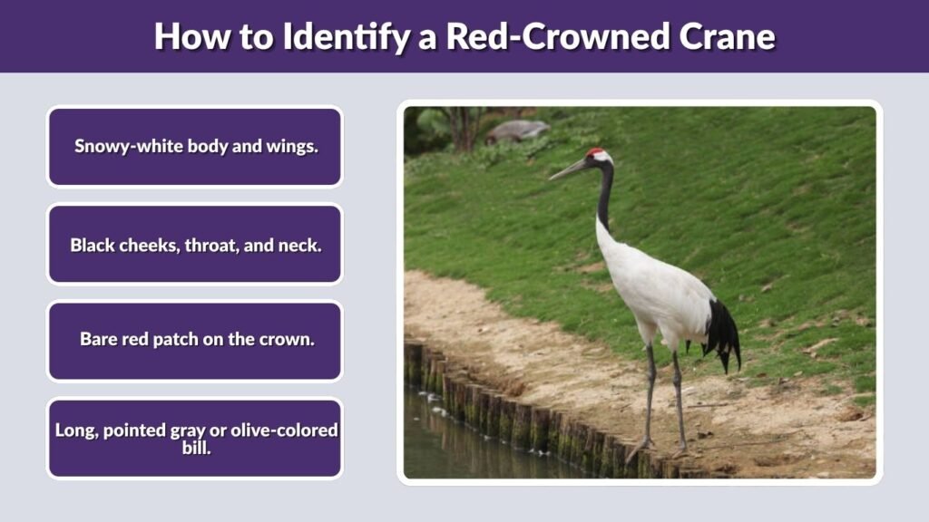 How to Identify a Red-Crowned Crane