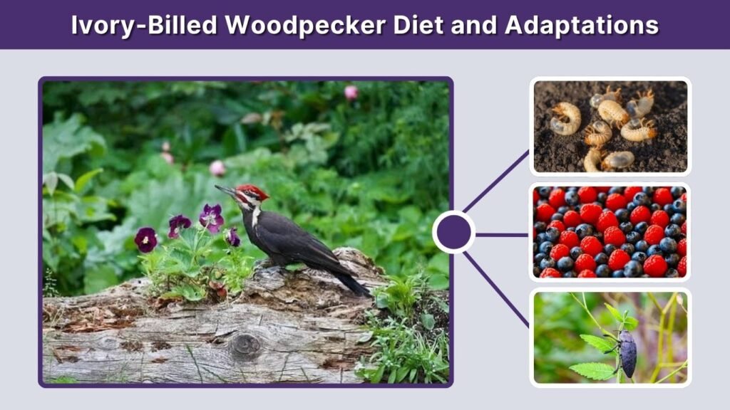 Ivory-Billed Woodpecker Diet and Adaptations