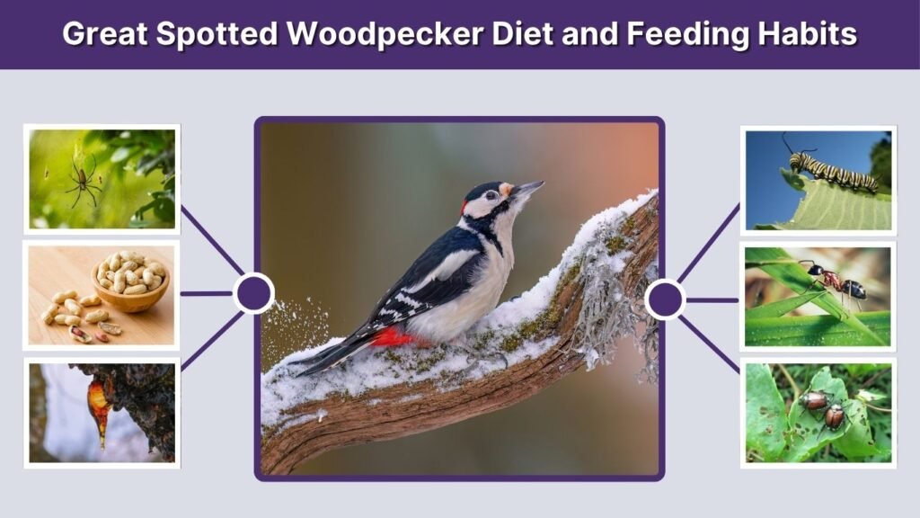 Great Spotted Woodpecker Diet and Feeding Habits