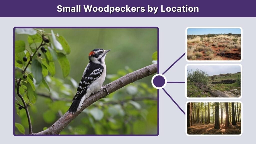 Small Woodpeckers by Location