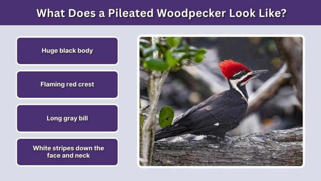 What Does a Pileated Woodpecker Look Like?