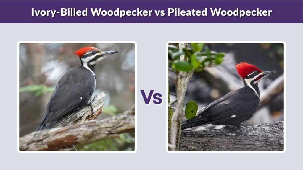 Ivory-Billed Woodpecker vs Pileated Woodpecker