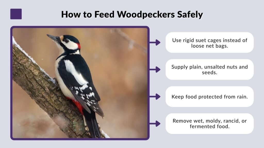 How to Feed Woodpeckers Safely