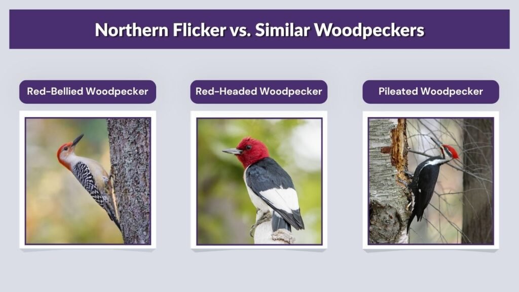 Northern Flicker vs. Similar Woodpeckers