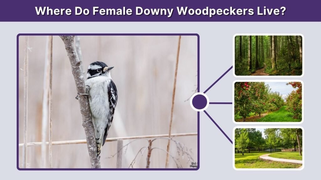 Where Do Female Downy Woodpeckers Live?