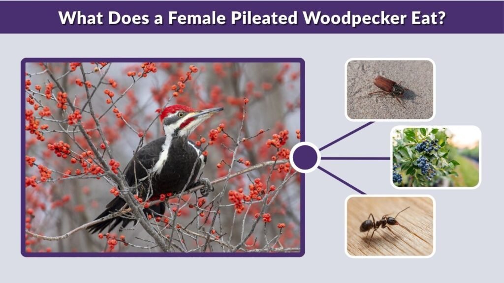 What Does a Female Pileated Woodpecker Eat?