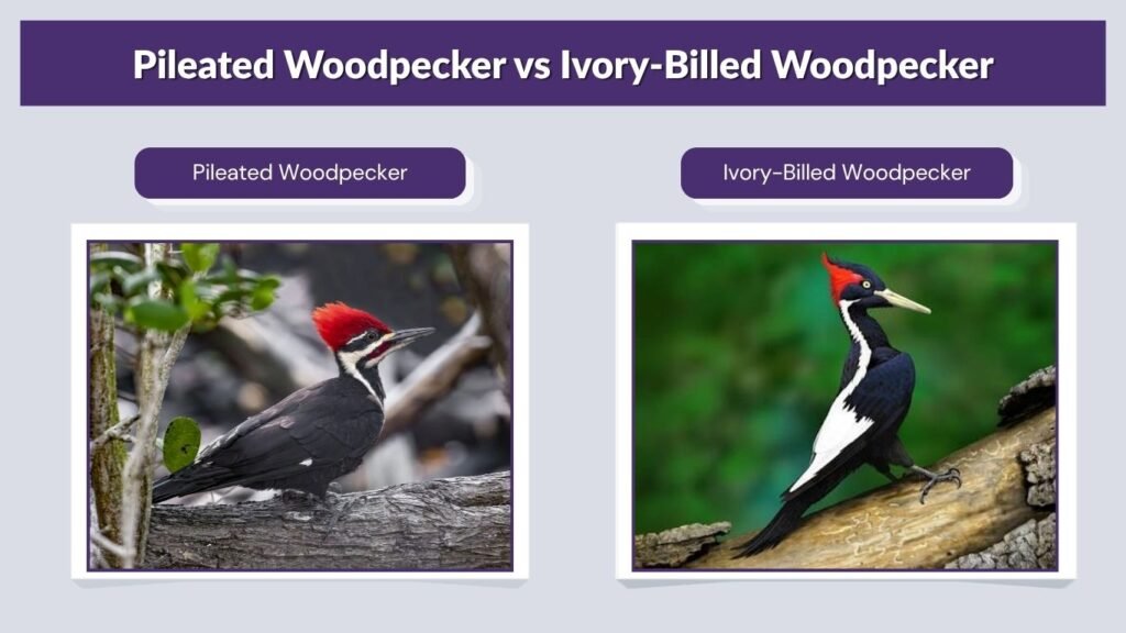 Pileated Woodpecker vs Ivory-Billed Woodpecker