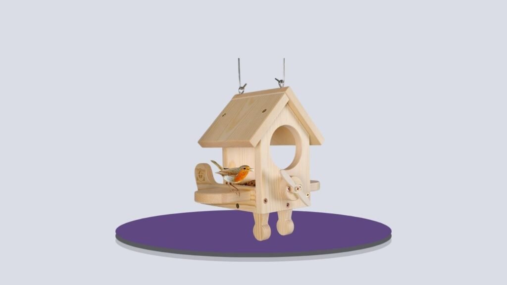 SISTERBIRD Wooden Bird Feeder for Cardinals