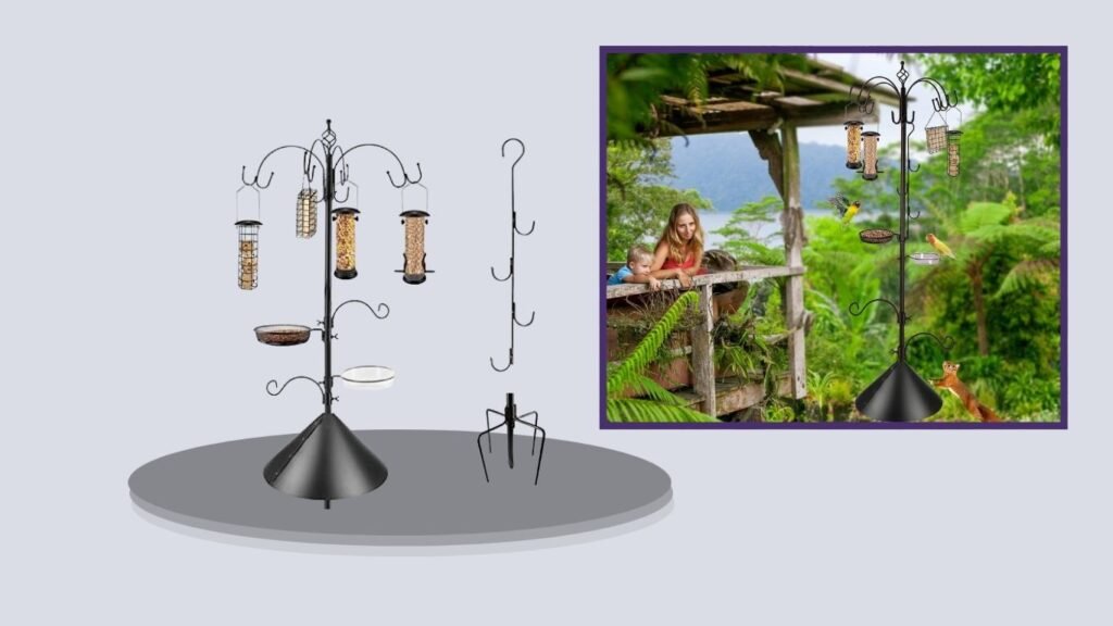 MIXXIDEA 94-Inch Bird Feeding Station with Squirrel Baffle