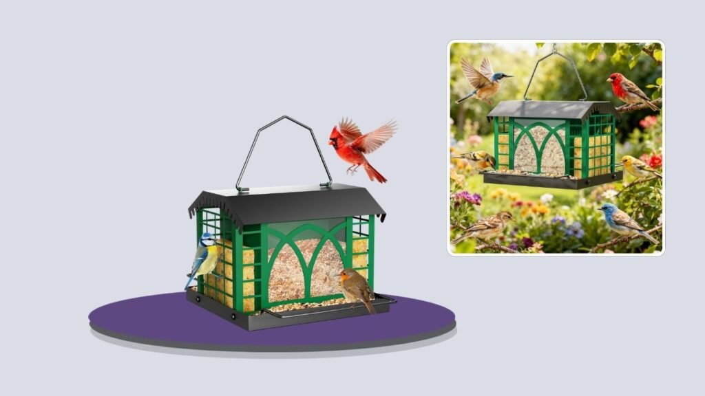 Weatherproof High-Capacity Suet Bird Feeder