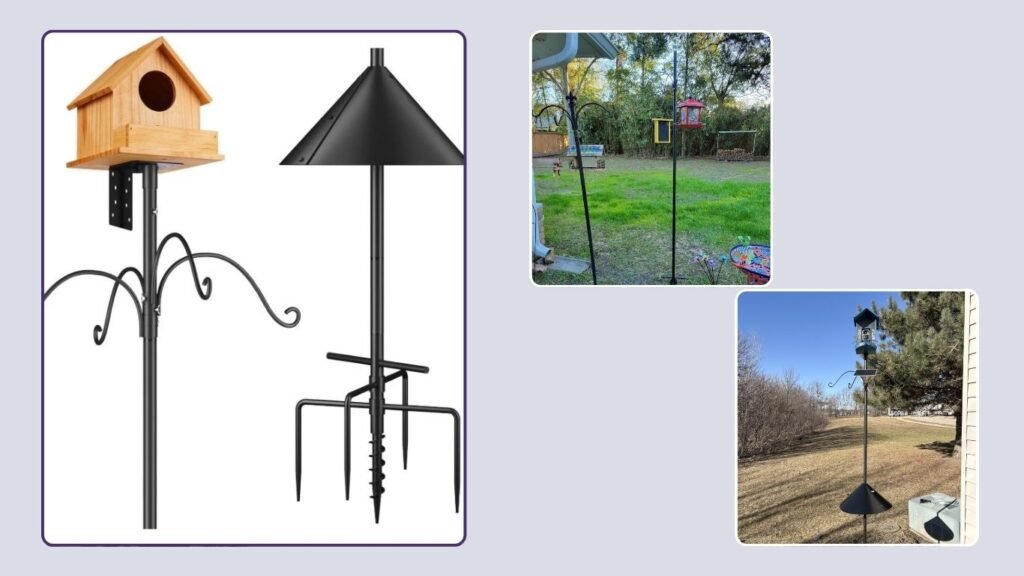 Adjustable Bird Feeder & Bird House Pole for Outdoors
