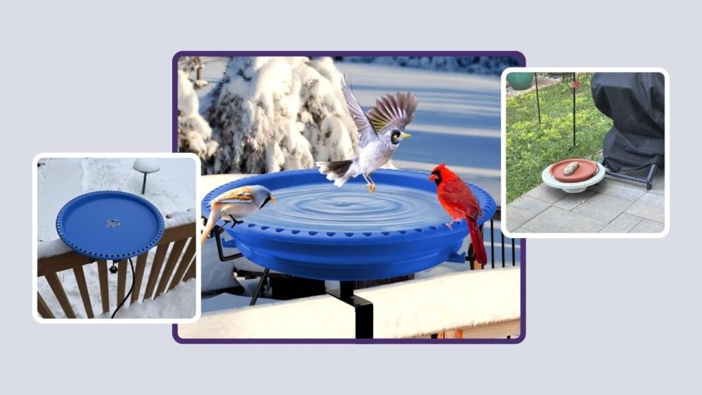 Daoeny Heated Bird Bath for Deck