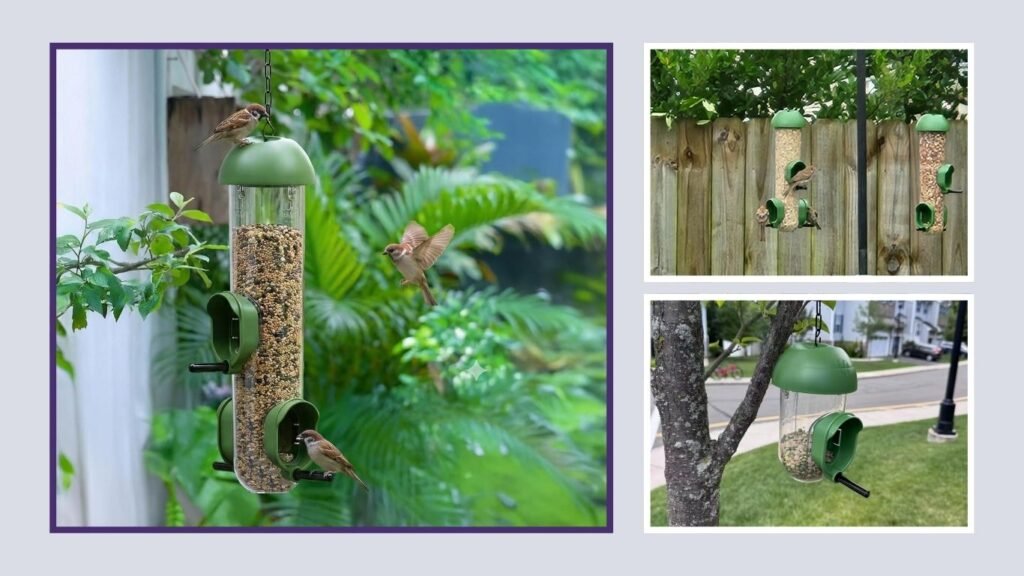 Weatherproof Multi-Port Hanging Tube Bird Feeder