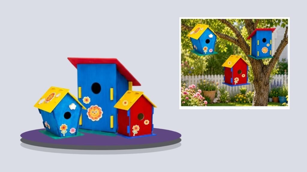 Neliblu Birdhouse Craft Kit with Unique Shapes