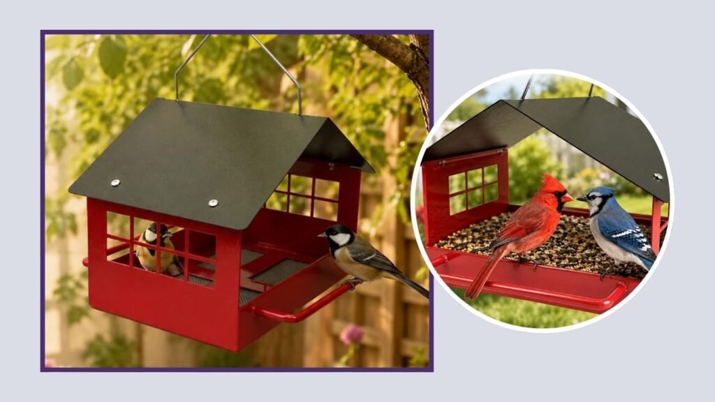  Outdoor Platform Bird Feeder with Drainage