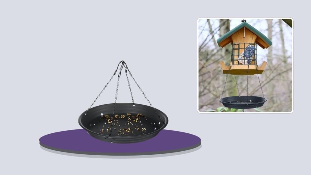 Briwooody Bird Seed Catcher Platform Feeder