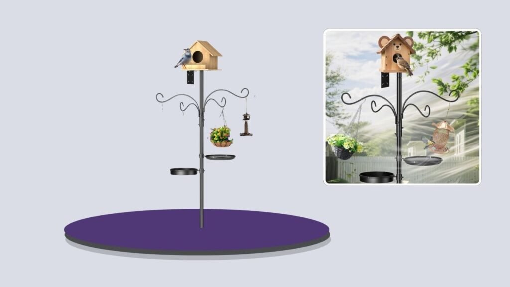 SHIJING 92-Inch Adjustable Heavy-Duty Bird Feeder Pole