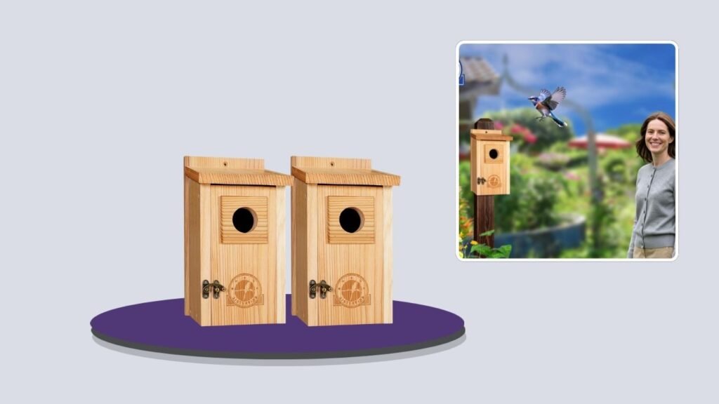 SISTERBIRD Wooden Bluebird House for Outdoors