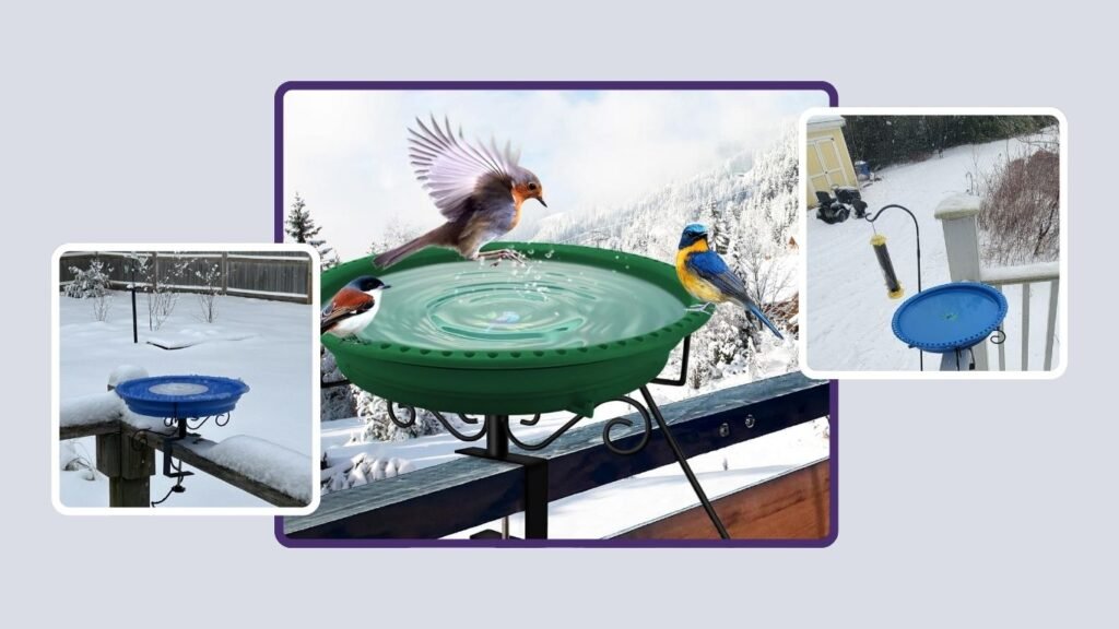 Lovppy Heated Bird Bath for Deck