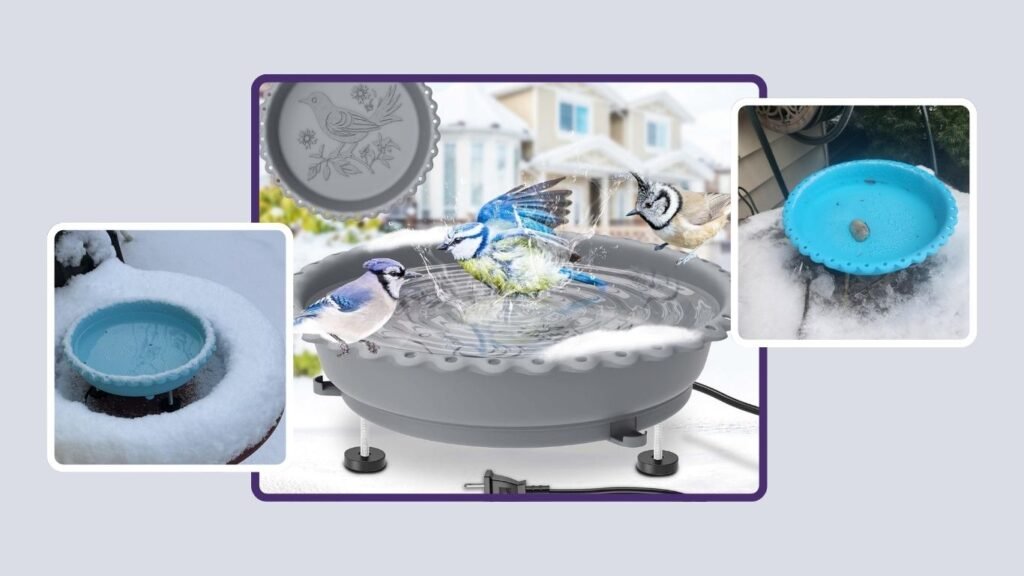 ODSNANIE Heated Outdoor Bird Bath with Thermostat