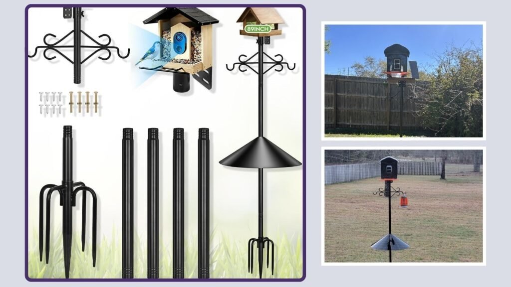 Gbekery Adjustable Squirrel-Proof Bird Feeder Pole