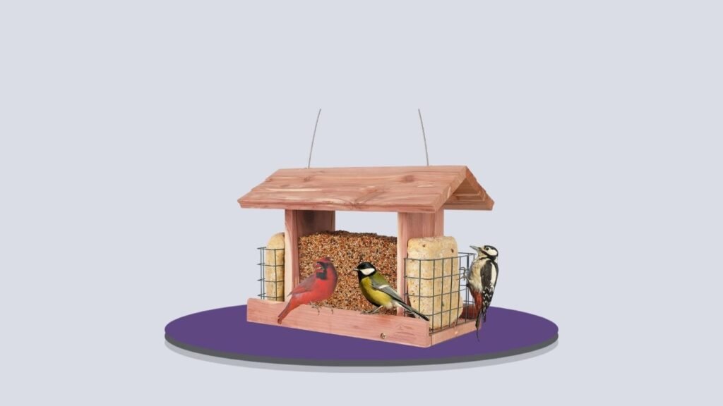 Solution4Patio Handcrafted Wooden Bird Feeder