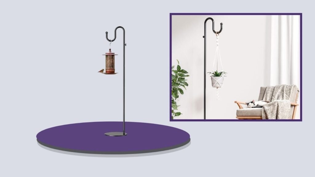 Adjustable 74-Inch Shepherd’s Hook Bird Feeder Stand