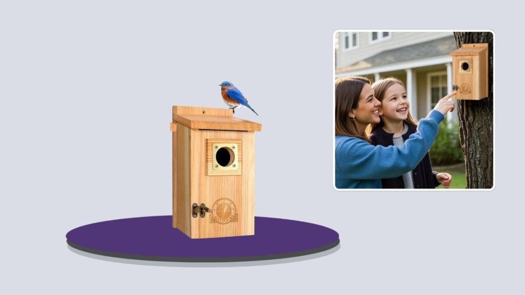SISTERBIRD 2 Pack Cedar Bird Houses with Copper Guard