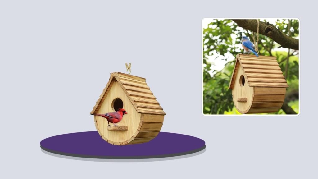 STARSWR Natural Wooden Bird House