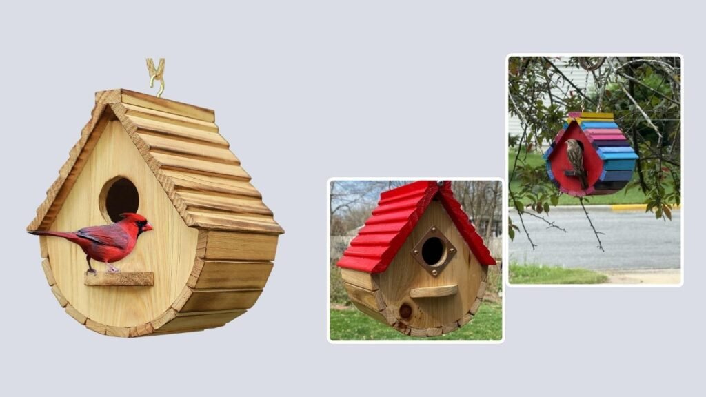 STARSWR Natural Wooden Bird House