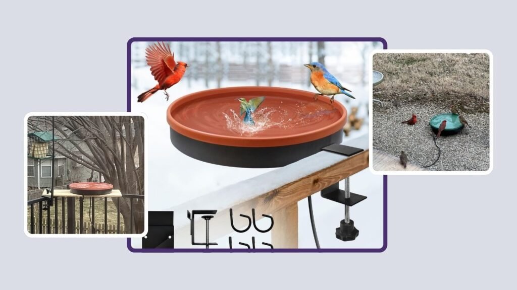 GESAIL Detachable Thermostatically Controlled Heated Bird Bath